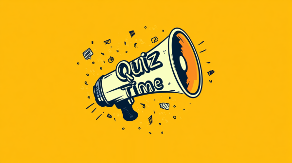 تصویر شیپوری که روی آن نوشته شده Quiz Time