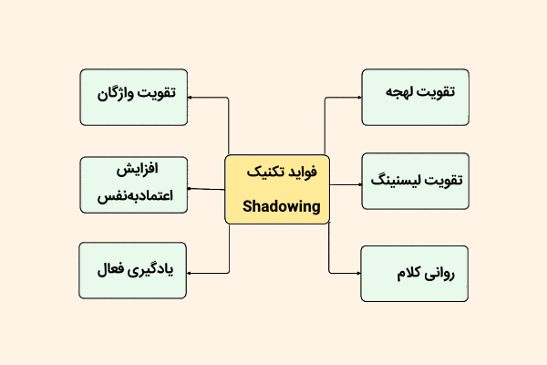 فواید تکنیک Shadowing به شکل نمودار