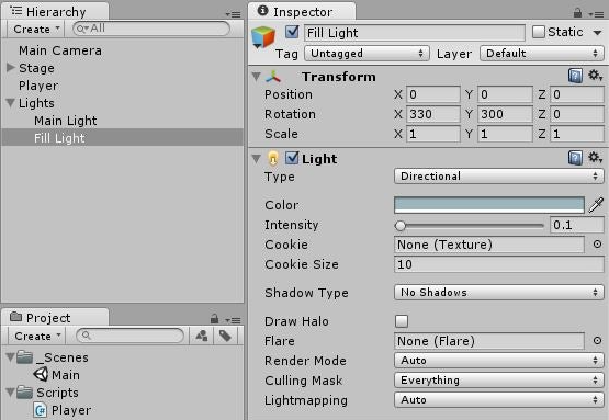 تنظیمات مربوط به افزودن نور به زمین بازی