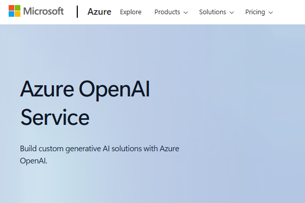 وب‌سایت سرویس Azure OpenAI