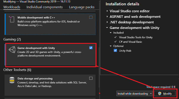 نصب پکیج مخصوص افزونه‌های یونیتی