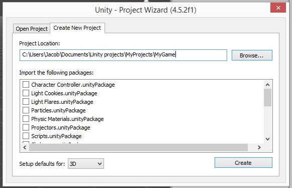 ساخت پروژه جدیدی در یونیتی