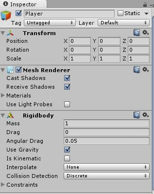 تنظیمات مربوط به ساخت بازیکن