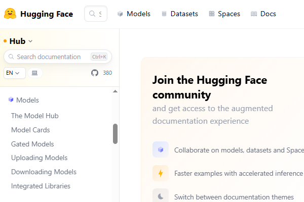 وب‌سایت Hugging Face Inference API