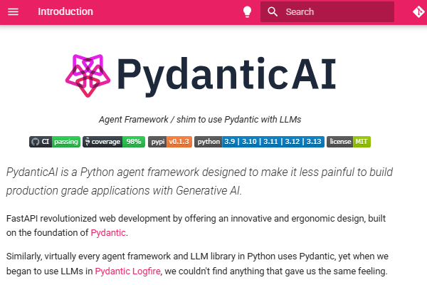 وب‌سایت PydanticAI