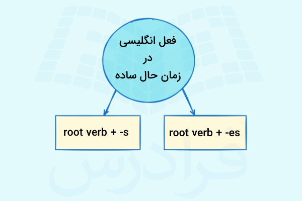 نمودار ساختار فعل در Simple Present