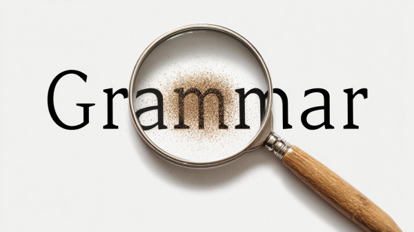 نوشته Grammar زیر ذره‌بین