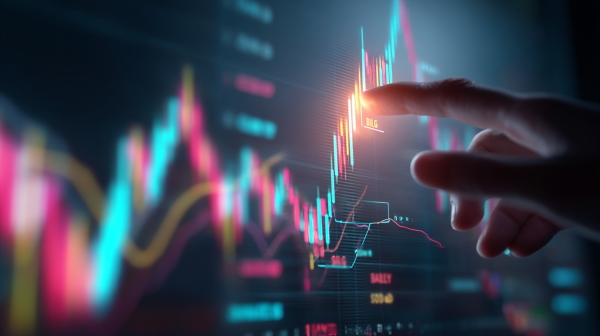 تصویری از ترید در یک بازار مالی