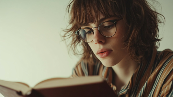 دختری در حال کتاب خواندن