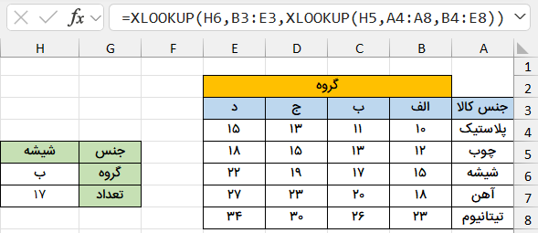 جستجوی با قاعده-تابع XLOOKUP