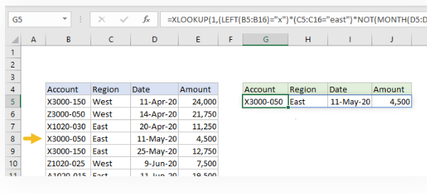 تعریف شرط پیچیده-تابع xlookup در اکسل