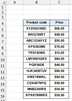 حدول اکسل نمونه -تابع xlookup