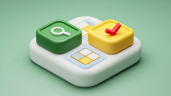 نشانه های ذره بین و تیک روی اکسل