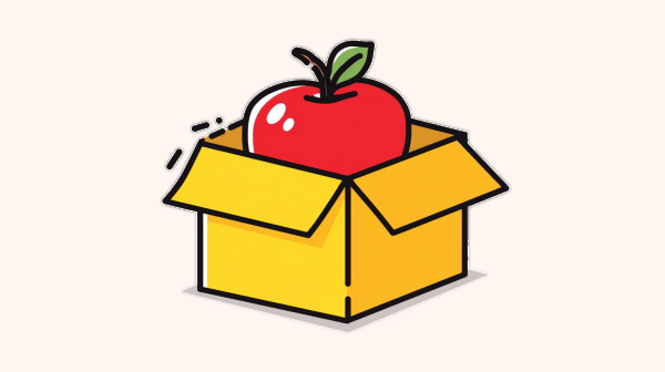 تصویر سیبی داخل جعبه