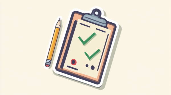 تصویر برگه آزمون و مدادی کنارش