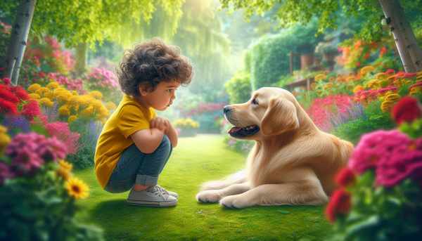 کوذکی که متعجب به یک سگ نگاه میکند - روانشناسی شناختی