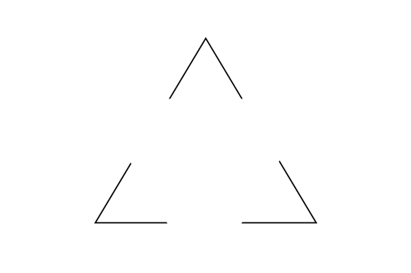 روانشناسی گشتالت - یک مثلث ناپیوسته