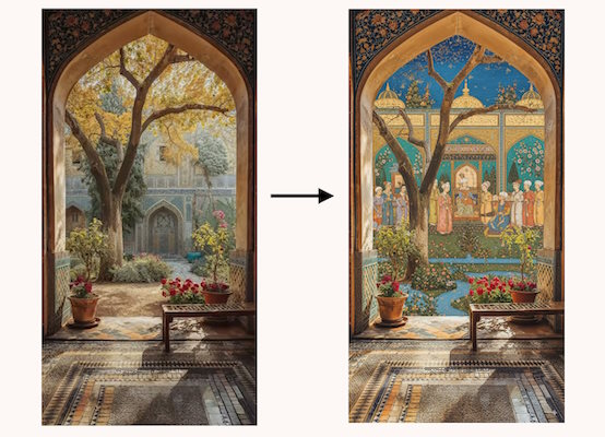 ویرایش تصویر یک خانه ایرانی با Nano Banana