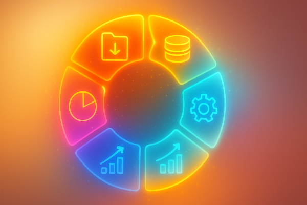 انواع مختلف داده که در محیط یک دایره رسم شده‌اند.