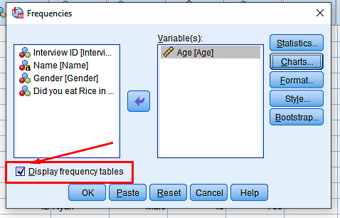 جدول آمار فراوانی در spss