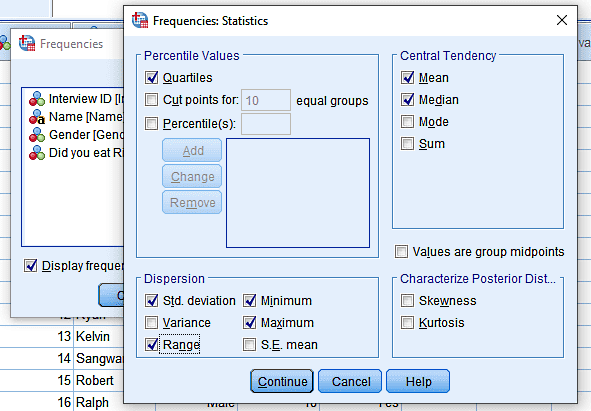 جدول آمار فراوانی در spss