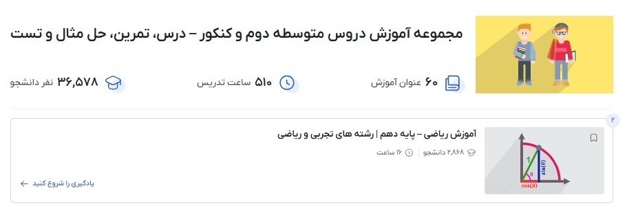 مجموعه آموزش دروس متوسطه دوم و کنکور – درس، تمرین، حل مثال و تست فرادرس