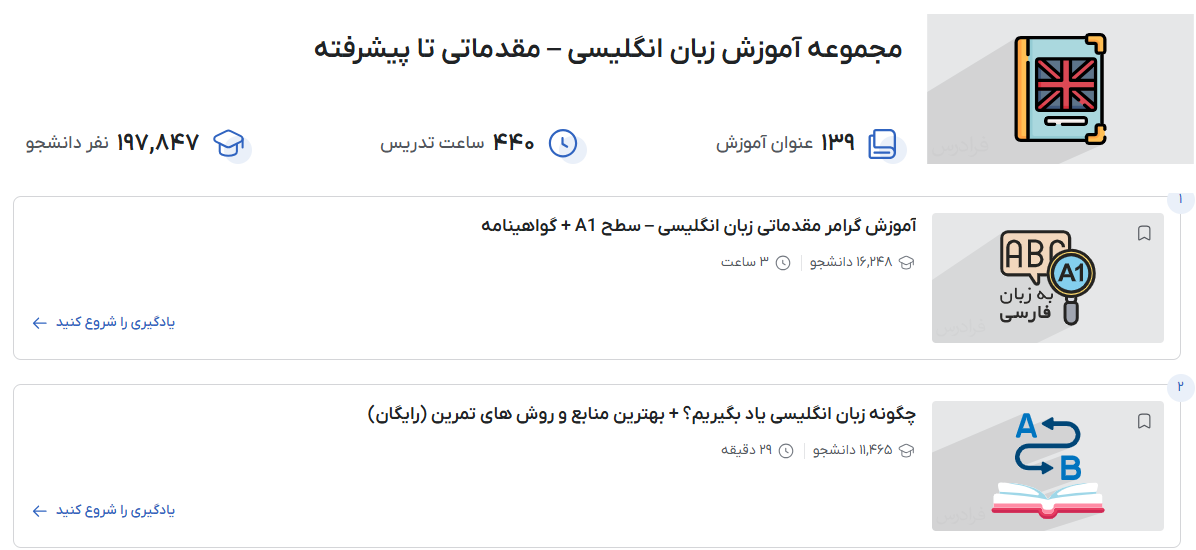 تصویر فیلم‌های آموزش زبان انگلیسی در فرادرس