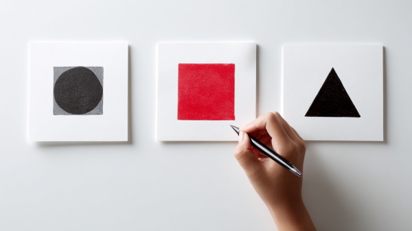 سه شکل هندسی مربع، دایره و مثلث