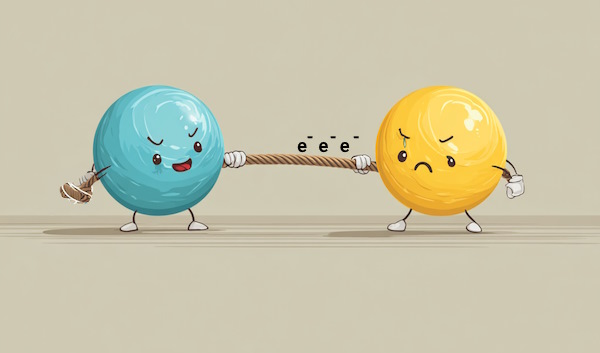 دو اتم در حال کشیدن طناب الکترونی