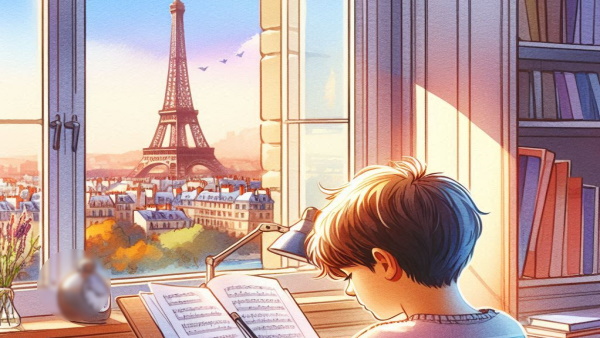 دانش آموزی در حال تمرین آزمون TEF