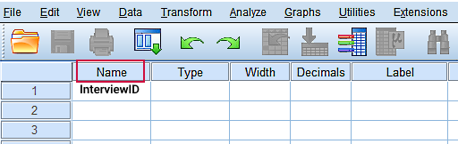 تعریف متغیرها در SPSS