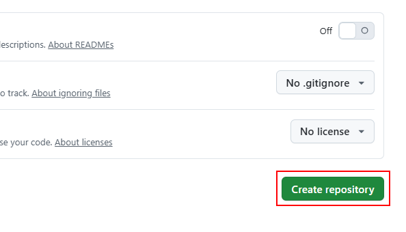 صفحه ساخت مخزن جدید با دکمه سبز رنگ