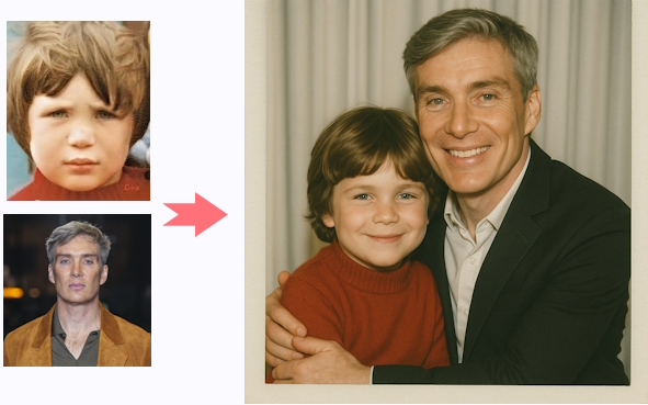 نمونه عکس کیلیان مورفی در آغوش بچگی خود به همراه فلش و عکس های بزرگسالی و بچگی او