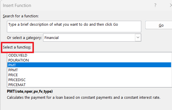 وارد کردن تابع PMT- تابع PMT در اکسل