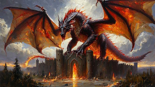 تصویر اژدها روی قعله