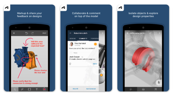 نمونه تصویری نقشهکشی اتوکد در موبایل-باز کردن فایل dwg در اندروید