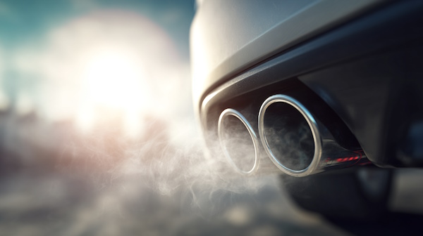 نمای نزدیک اگزوز خودرو