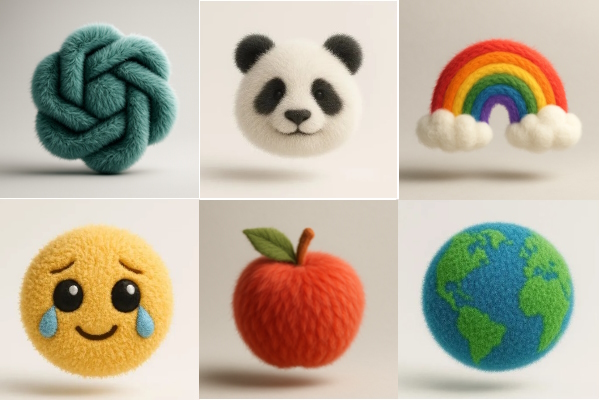 نمونه آیکون های نرم و پشمالو - پرامپت چت جی پی تی برای عکس