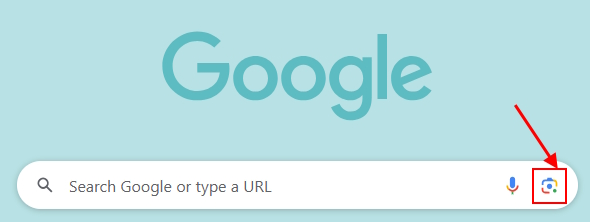 آیکون گوگل لنز در سمت راست نوار جستجوی گوگل