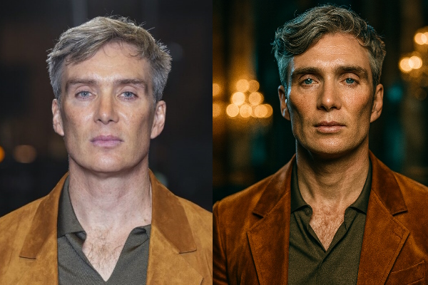 عکس عادی و عکس آتلیه ای کیلیان مورفی - پرامپت چت جی پی تی برای عکس