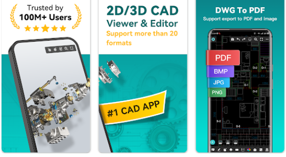 نمونه برنامه dwg در موبایل- باز کردن فایل اتوکد