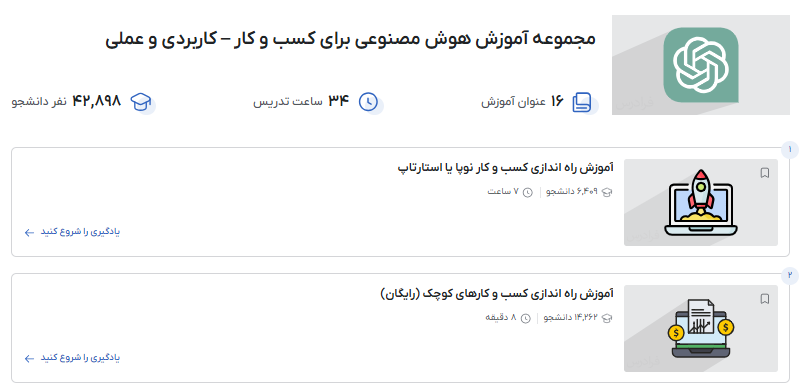 مجموعه فیلم های آموزش هوش مصنوعی برای کسب و کار – کاربردی و عملی فرادرس