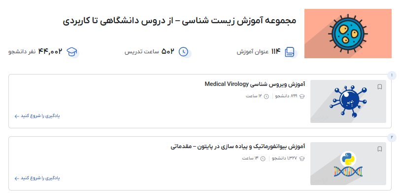 مجموعه فیلم های آموزش زیست شناسی – از دروس دانشگاهی تا کاربردی فرادرس