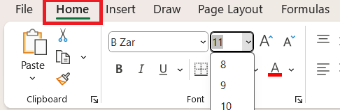 تغییر اندازه فونت جدول-excel-print