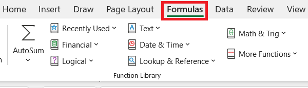 بخش مربوط به فرمول در اکسل-تابع pmt در اکسل