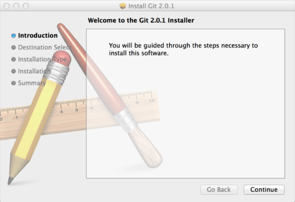 صفحه اول نصب برنامه گیت با Binary installer