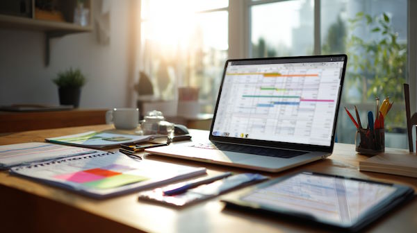 لپتاپ روی میز کار