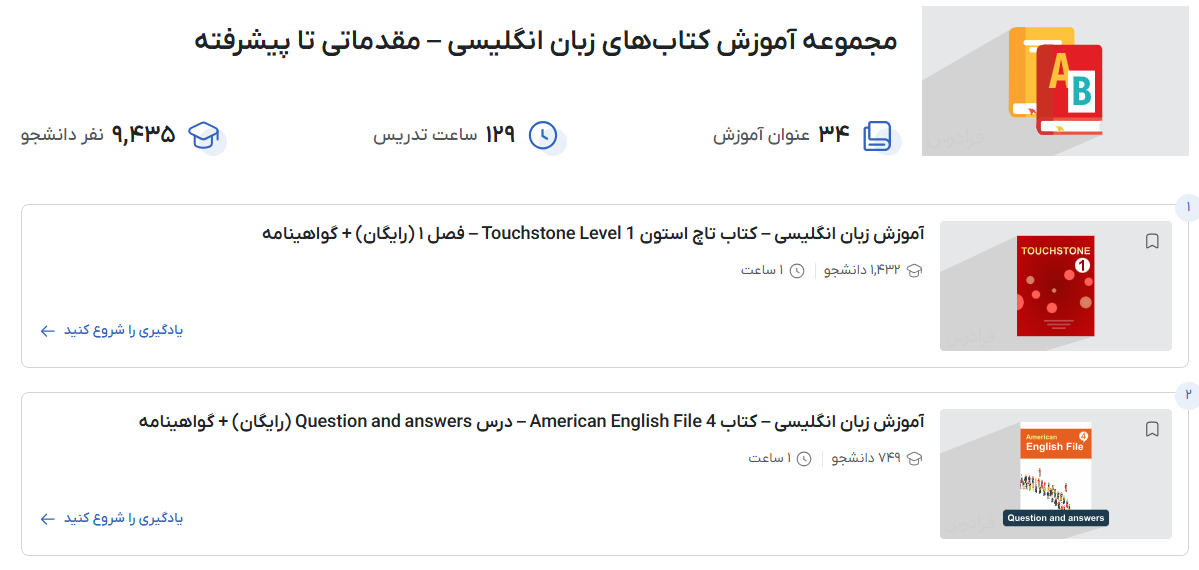 تصویر فیلم آموزش کتاب‌های زبان انگلیسی در فرادرس