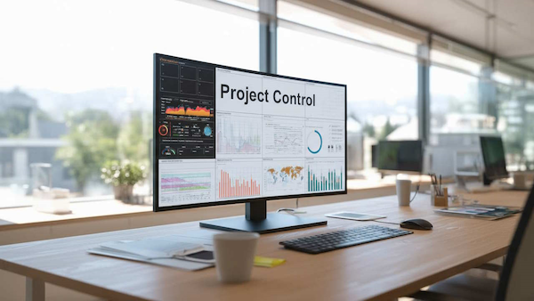 پیشخوان کنترل پروژه بر صفحه مانیتور 