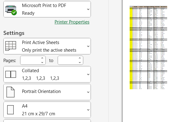 حالت پیشنمایش جدول برای چاپ-full-page-print